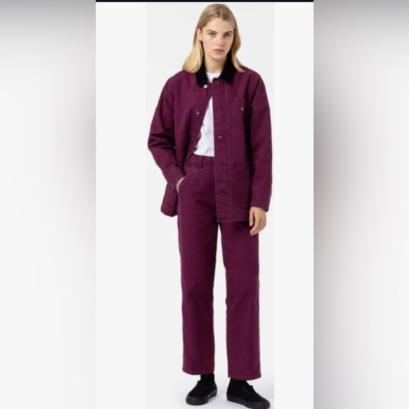 Dickies Women's Stonewashed Grape Wine Regular Fit Duck Pants‎ Size 14R new - Picture 1 of 8